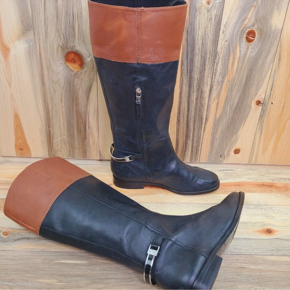 Ralph Lauren Black and Brown Heeled Boots